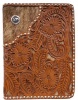 3D Belt Company BI283 Tan Bible Cover with Cross Concho